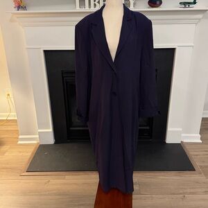 Vintage 1990s Lily & Taylor Purple Longline Duster Coat | Size 16 | Made in USA